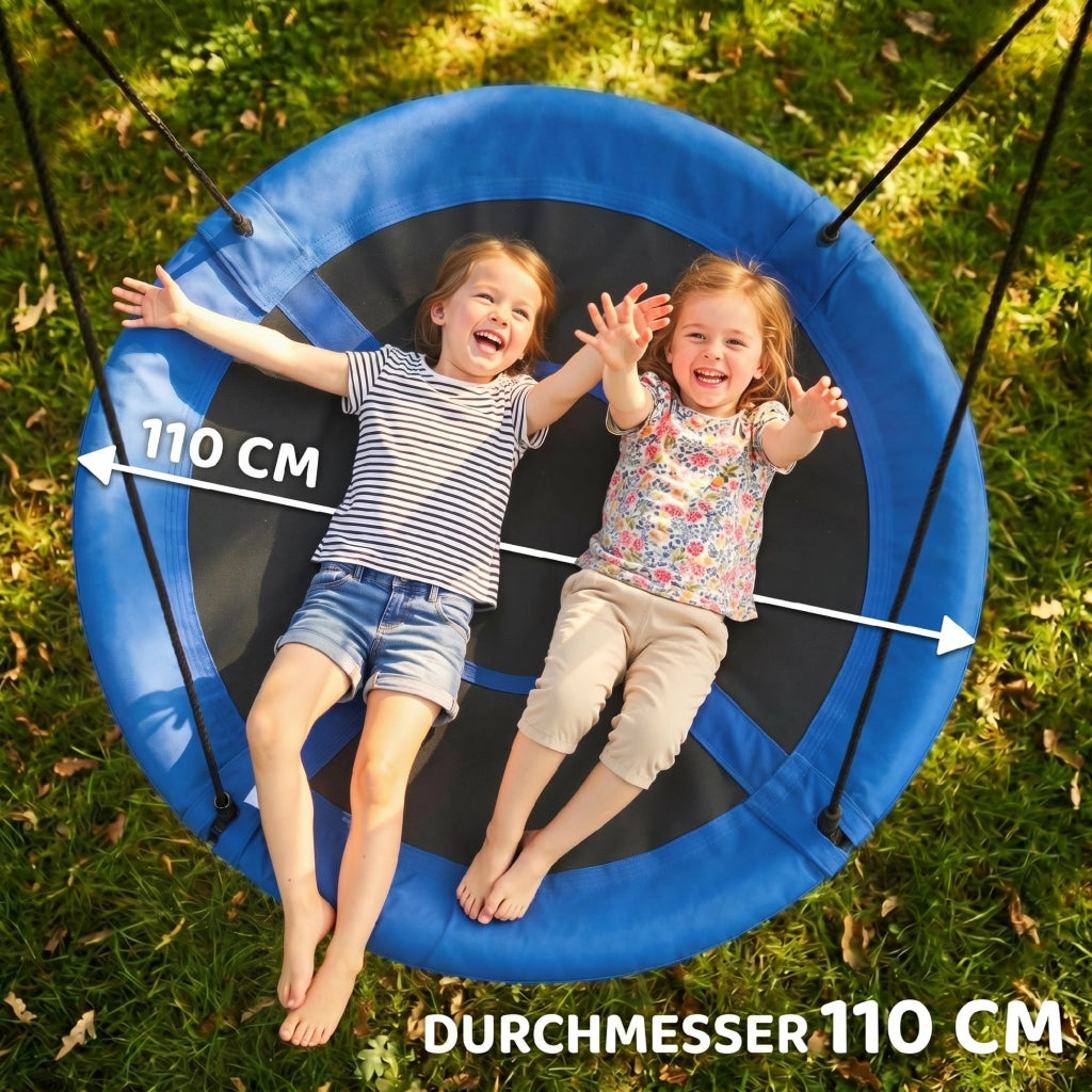 Altalena a nido per giardino ¨C Xylo ¨C ¦µ110 cm blu resistente alle intemperie fino a 100 kg