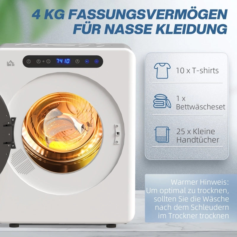 Asciugatrice, 6 programmi, 40-60¡æ, capacit¨¤ 3 kg, compatta, comandi touch, bianca