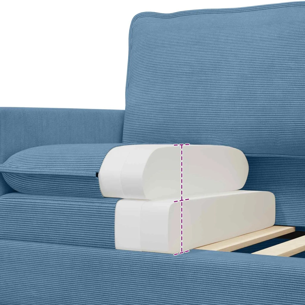 Set di divani 2 pcs Blu Tessuto 3417086