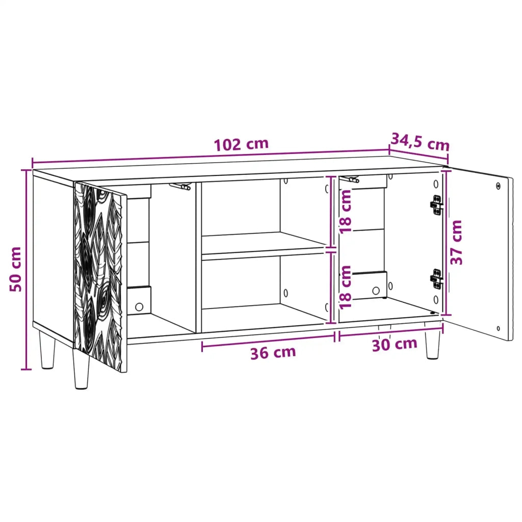 Mobile TV-Credenza per TV 102 x 34,5 x 50 cm Bianco Lucido Legno ingegnerizzato 573831