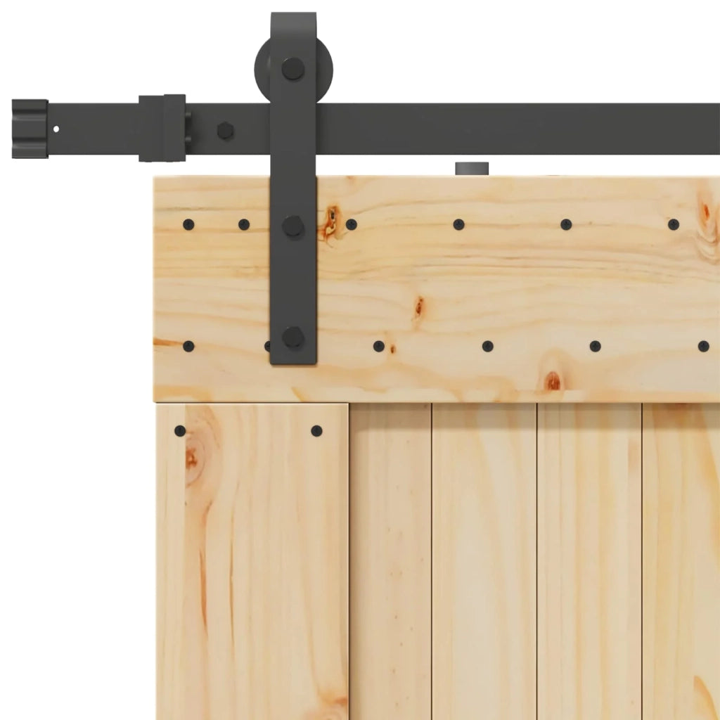 Porta scorrevole NARVIK Naturale e Nero 85 x 210 cm (152,5 cm) 3445301