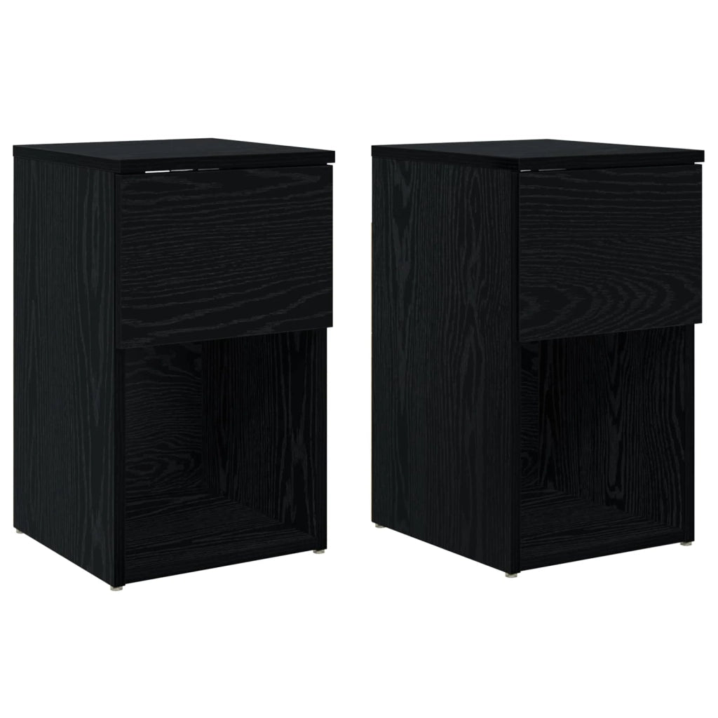 Armadietto per letto 2 pcs Rovere Nero 29 x 31,5 x 49 cm 8001100