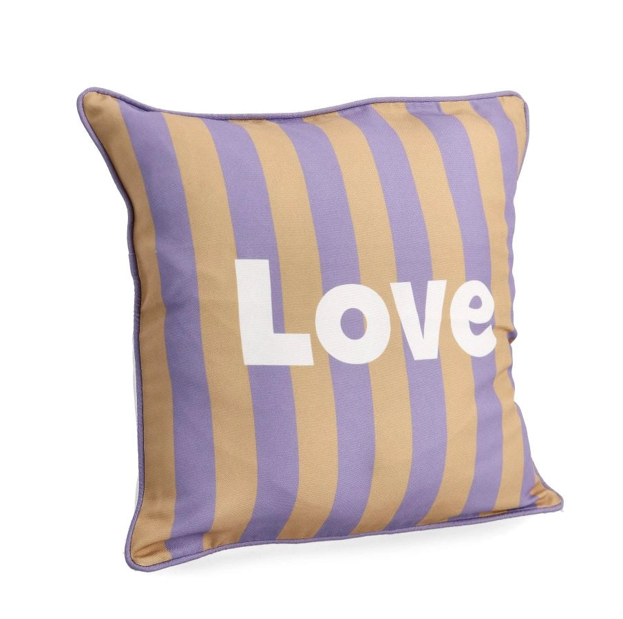 CUSCINO ARREDO LOVE GIALLO VIOLA 45X45 POLIESTERE SFODERABILE CON CERNIER