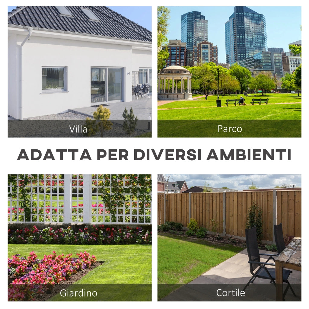 Panchina da Giardino 2 Posti con Tavolino ¨C Xylo ¨C Metallo Nero