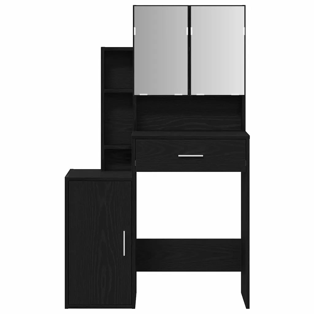Toeletta | Tavolo da Trucco Rovere Nero 80 x 35 x 132 cm Legno multistrato