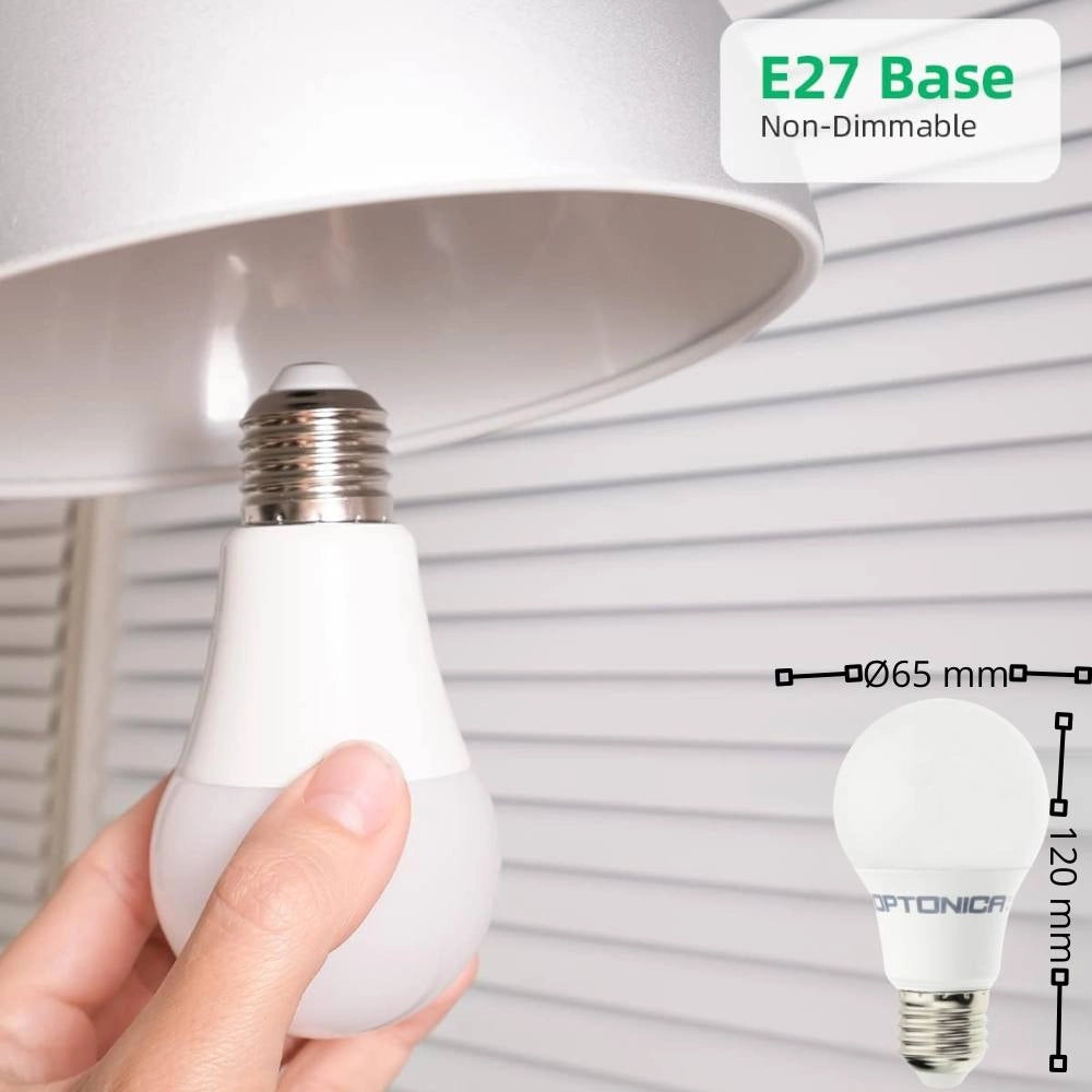 Optonica lampadina led e27 a60 14 watt 1380 lumen classe energetica f *** temperatura colore lampada 6000k bianco fre...