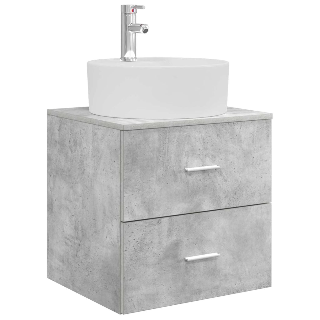 Set di Armadi da Bagno 3 pz Grigio Cemento 62,5 x 44,5 x 50 cm 3405870