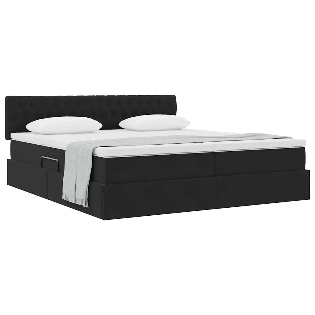 Letto con Contenitore con materasso Nero 90 x 200 cm