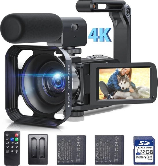 Camcorder 4K con 42MP, 18x Zoom Digitale e Schermo Girevole - Ideale per Vlog e YouTube