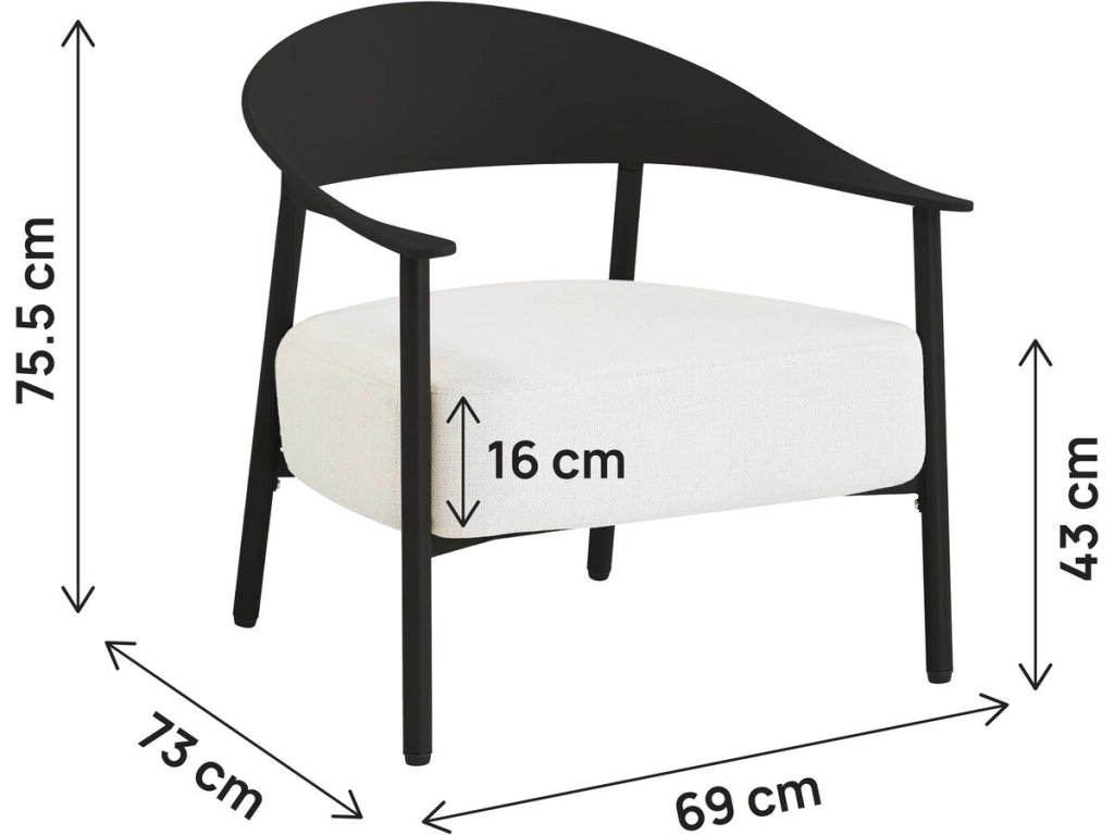 Set di 2 poltrone da giardino "Céora" in plastica e metallo - Nero