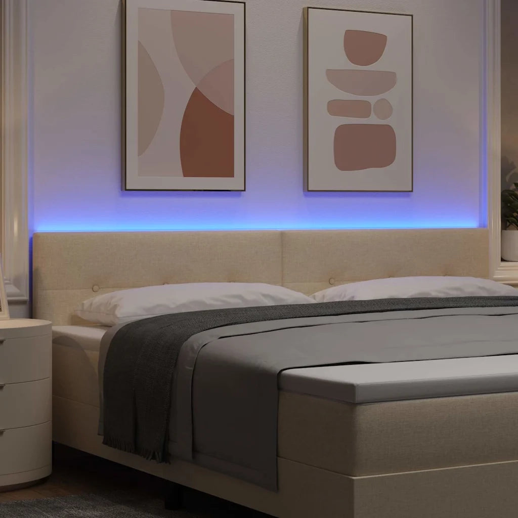 Testiera | Testata LED con strisce LED con Testiera | Testata Crema 200 cm Tessuto