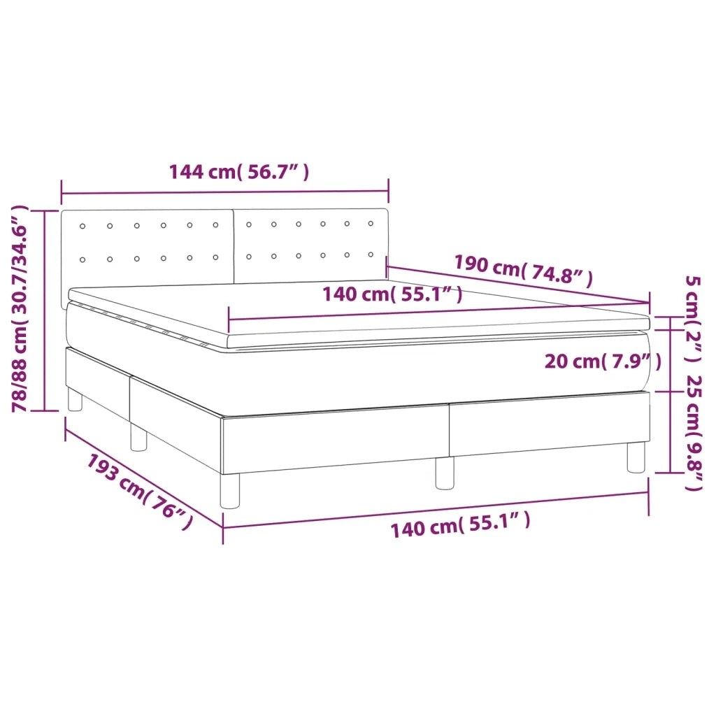 Giroletto a Molle con Materasso Grigio 140x190 cm in Similpelle 3141123