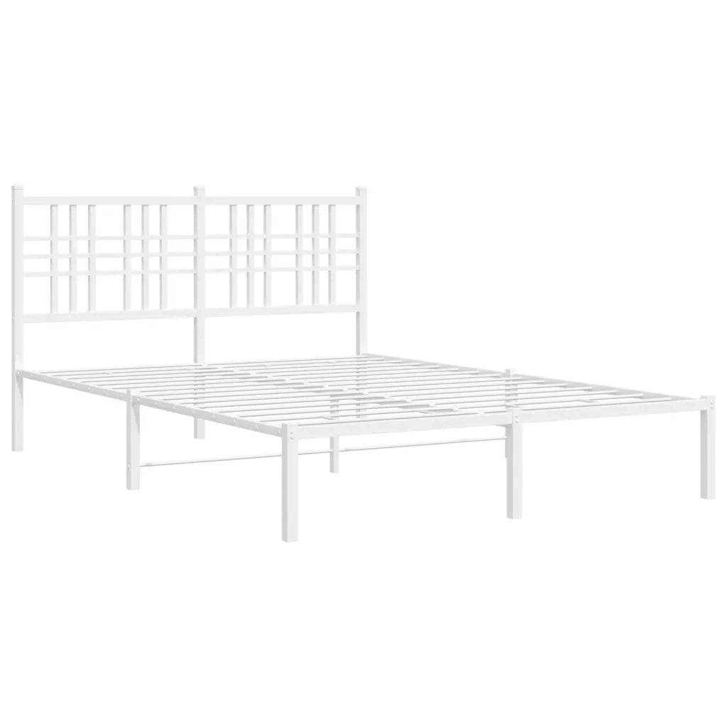 Giroletto con Testiera-Struttura Letto con testiera Metallo Bianco 120x190 cm 788902
