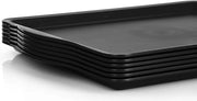 Set di 6 piatti di servizio in plastica riciclabile, neri