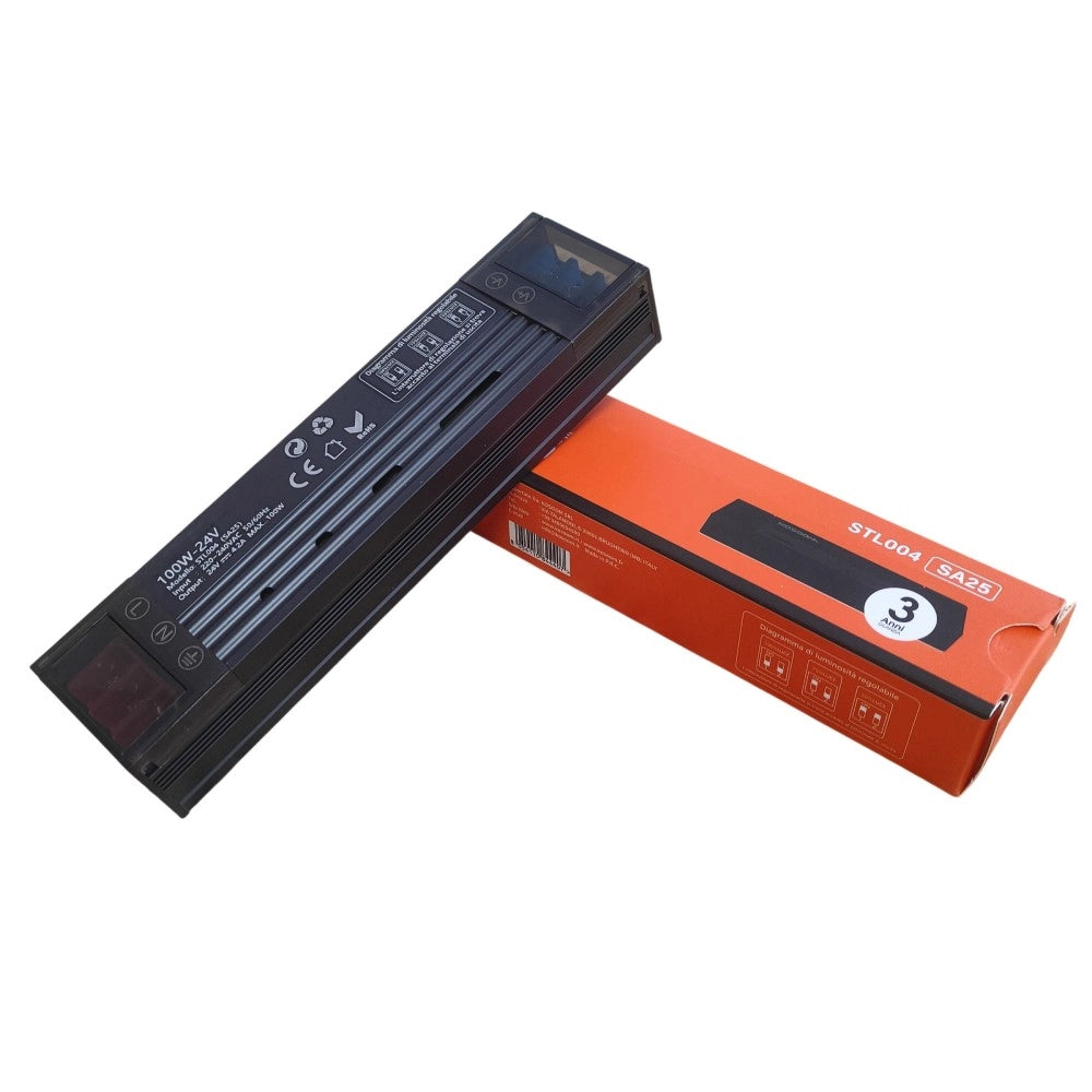 Mini Alimentatore LED Dimmerabile 24V 100W Trasformatore ultra sottile per striscia LED Driver LED - 149x35x25mm
