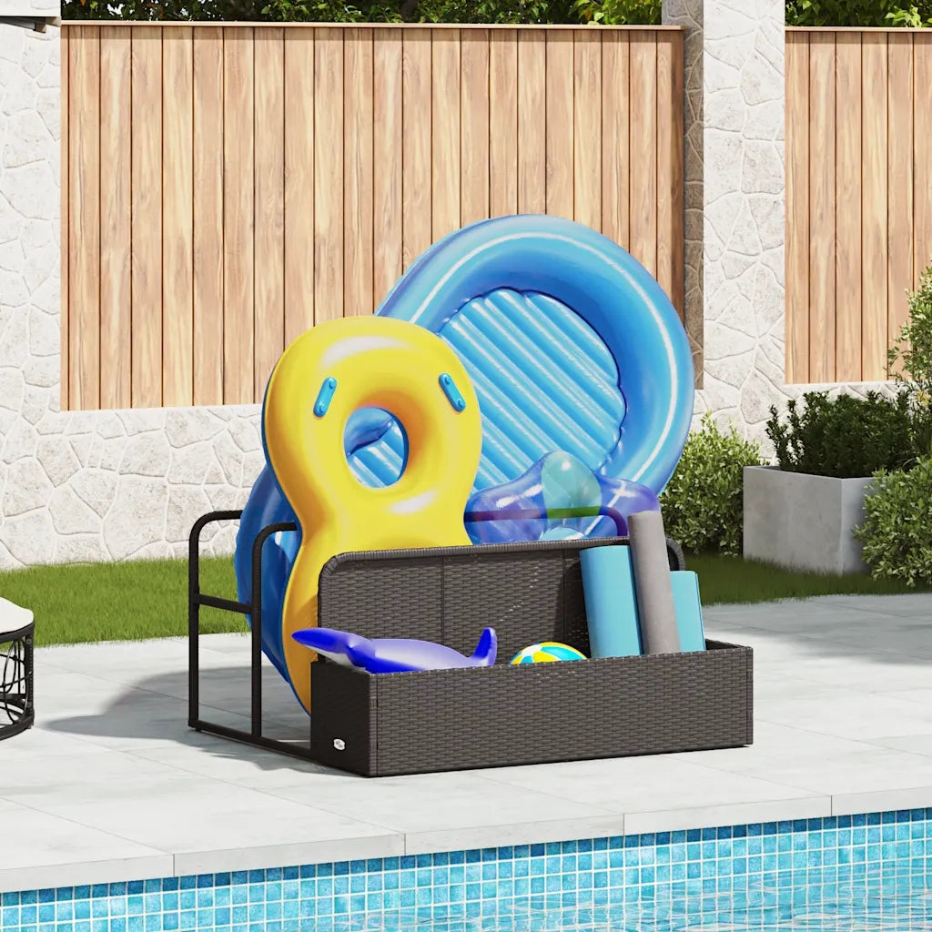 Galleggiante a Bordo Piscina Nero 110x100x57 cm in Polyrattan CFW4656272