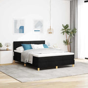 Letto a Sorgente LED con materasso Nero 140 x 200 cm Tessuto
