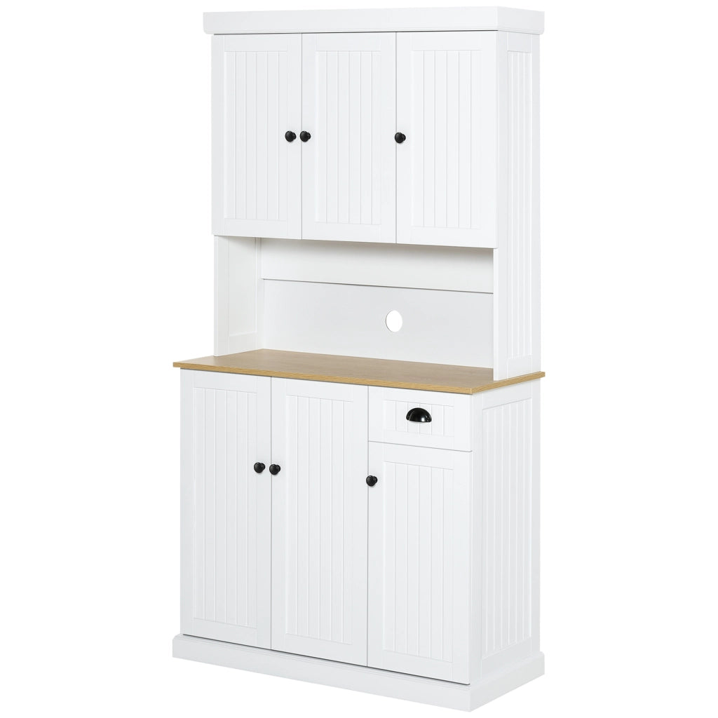 Mobile dispensa cucina con armadietti e cassetto in legno bianco stile country ¨C Xylo ¨C 101x39x180cm