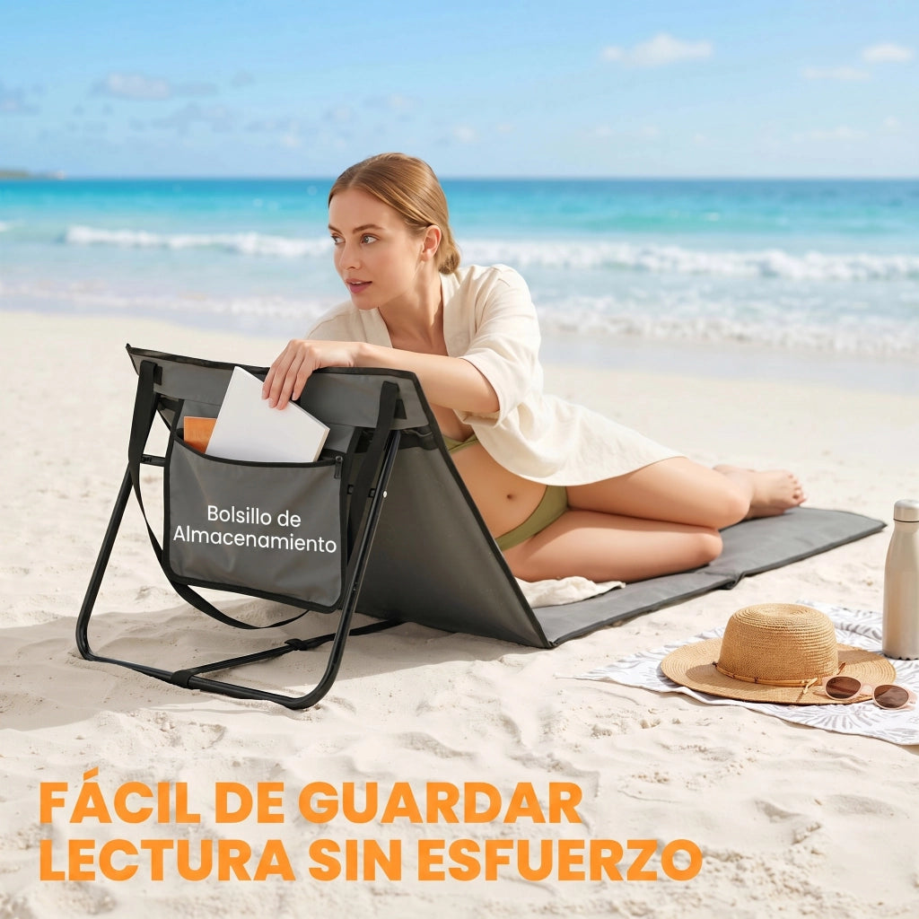 Lettino da Spiaggia Pieghevole ¨C Xylo ¨C Set 2 Pezzi con Schienale Reclinabile Grigio 142x51x40 cm