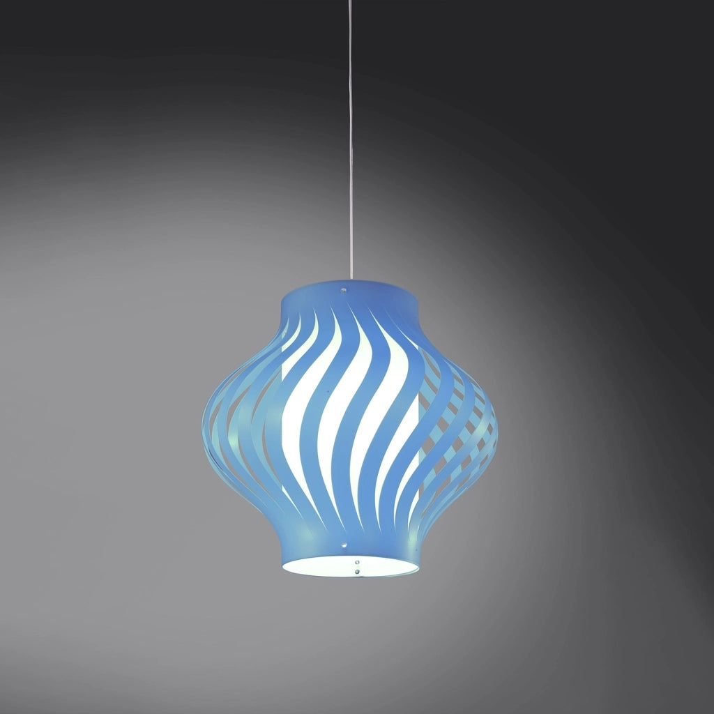 Sospensione Moderna Larga Helios Polilux ® Blu Pastello 1 Luce E27