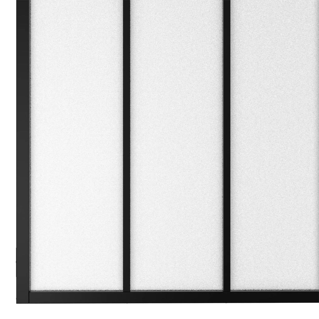 IDMarket - Tetto in vetro dell'officina a 4 pannelli L. 116 x H. 108 cm in metallo nero e vetro temperato smerigliato