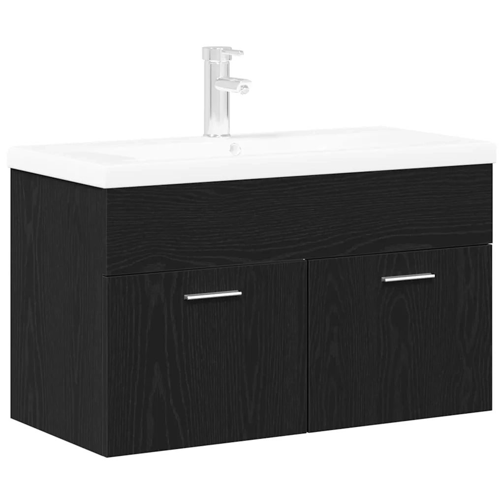 Mobile da Bagno Rovere Nero 90 x 38,5 x 46 cm Legno multistrato 3333136