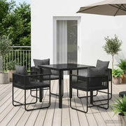 Set da Pranzo per Giardino 5 pcs Nero e antracite 3448907