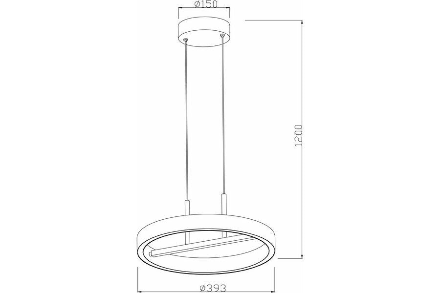 Lampada a sospensione anello nero Ø40 LED 32W Coltrain