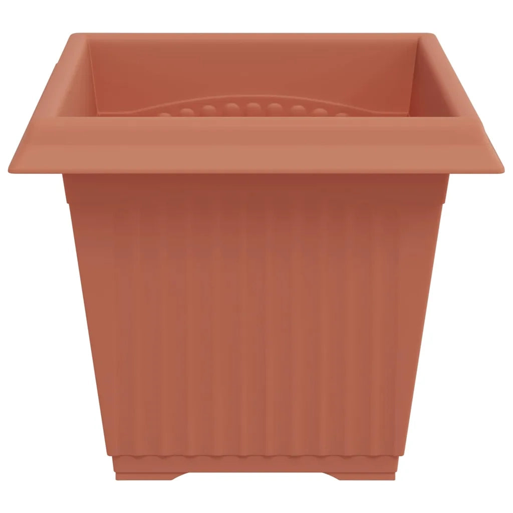 Fioriere | Cassetta per fiori | Vaso quadrato per fiori 6 pz Rosso Mattone 20 x 20 x 16 cm