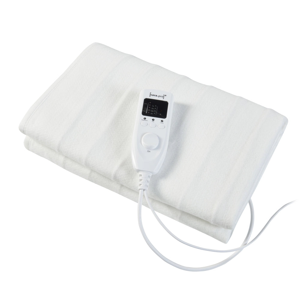 [casa.pro] Coperta elettrica termica - Coperta riscaldata - 6W, 23V, 5Hz - 150 x 80 cm - Bianco