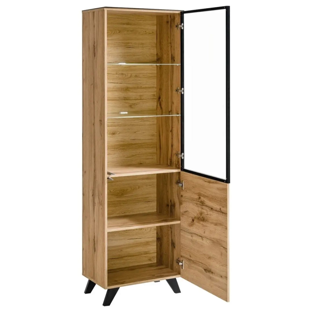 Set di mobili da salotto TINO composto da quattro mobili e uno scaffale in stile industriale.