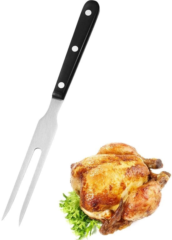 Vitellospiede in Acciaio Inossidabile - Manico Lungo 27cm - Progettazione Ergonomica - Ideale per la Carne Strappata - Multifunzionale - Utilizzo Comodo - Spiedini di Carne