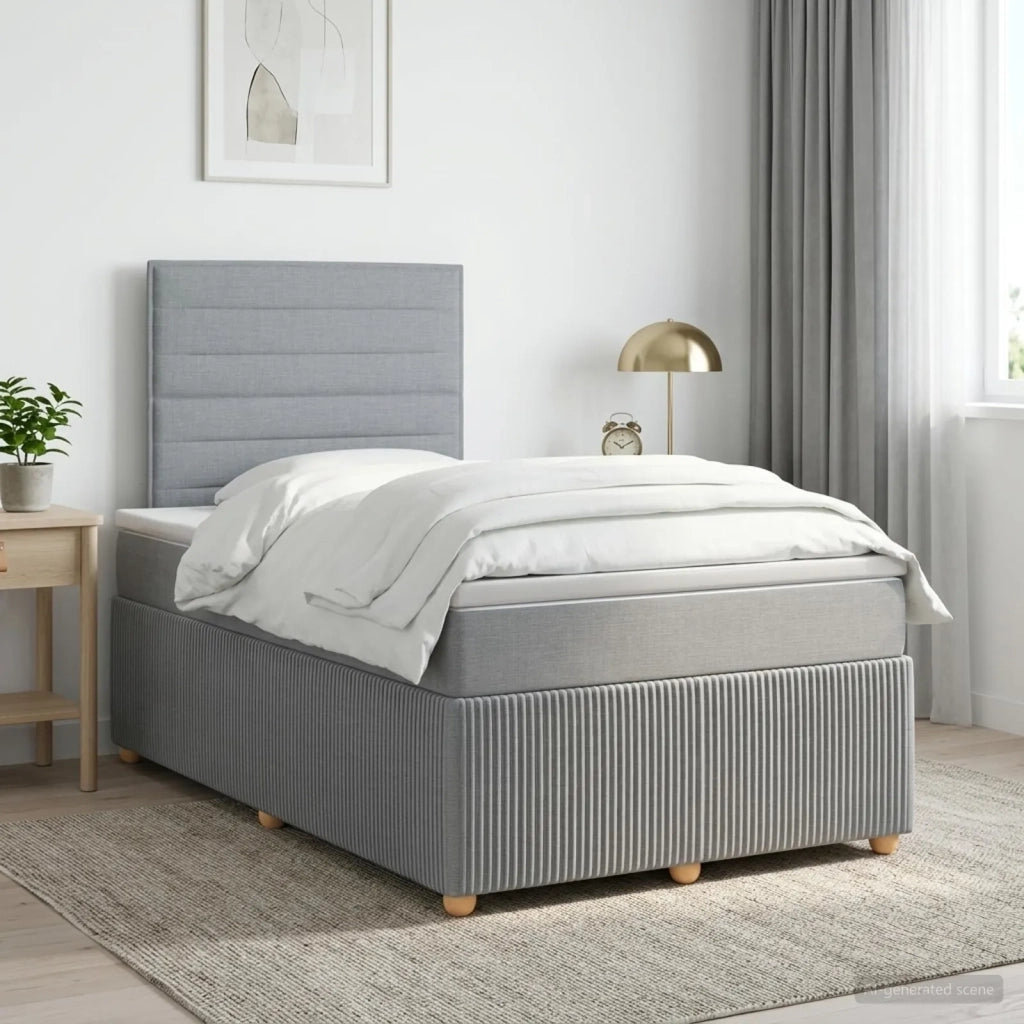 Letto box spring con materasso Grigio Chiaro 120 x 190 cm 3454340