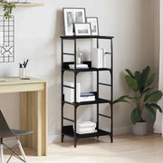 Libreria-Scaffale per Libri-Mobile di Stoccaggio Rovere Nero 50 x 33 x 117,5 cm Legno multistrato