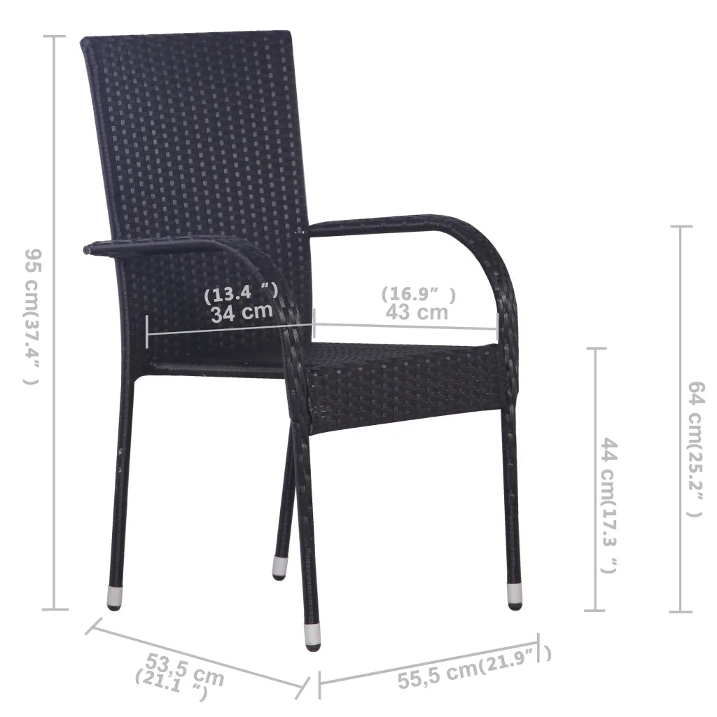 Set Mobili da Pranzo per Giardino 5 pz Nero 3068750