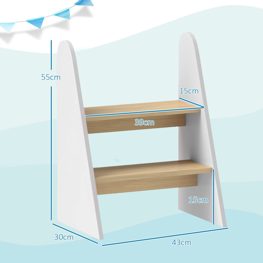Scalino per Bambino 2 Marche ¨C zephmum ¨C Legno Bianco 20 kg