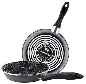Vitrinor K2 Padella 26 cm Acciaio Smaltato Antiaderente Effetto Pietra Induzione Lavastoviglie colore Grigio