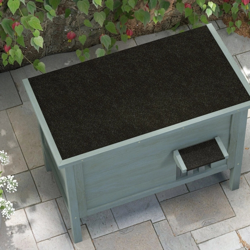 Cuccia per gatti da esterno, resistente alle intemperie, 1 finestra, 1 ingresso, 85 x 50 x 68,5 cm, grigio scuro + nero
