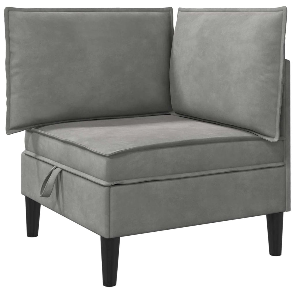 Set di mobili per il soggiorno 6 pcs Grigio Chiaro Velluto 3413732