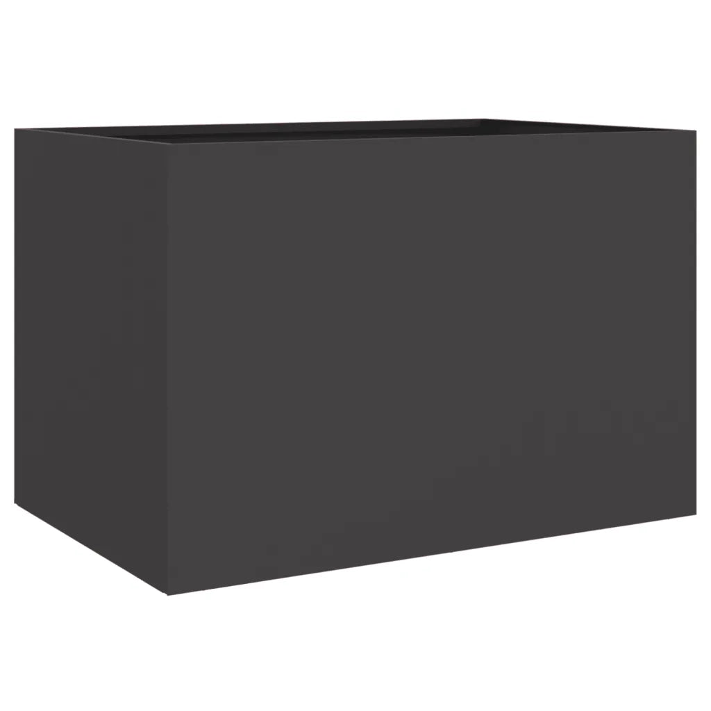 Fioriera-Vaso da Esterno-Contenitore per Piante Nera 62x47x46 cm in Acciaio