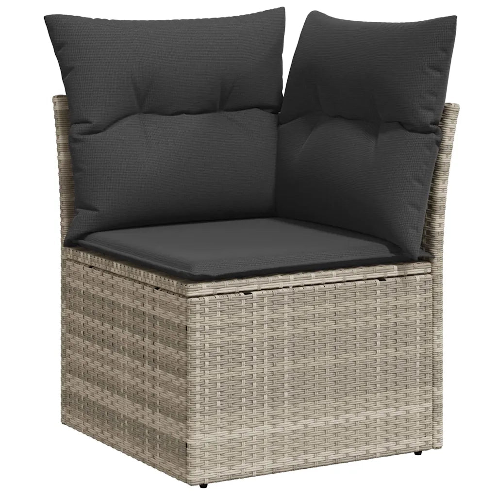 Set Divano da Giardino 6pz con Cuscini Grigio Chiaro Polyrattan 3222591