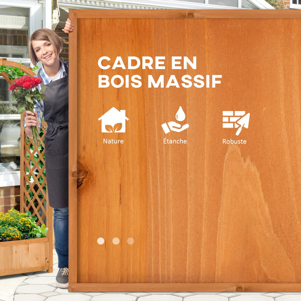 Fioriera con graticcio e arco ¨C Xylo ¨C legno pino pre-oliato 83x36x152 cm