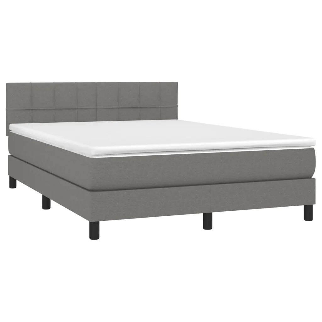 Giroletto a Molle con Materasso Grigio Scuro 140x190 cm Tessuto 3140050