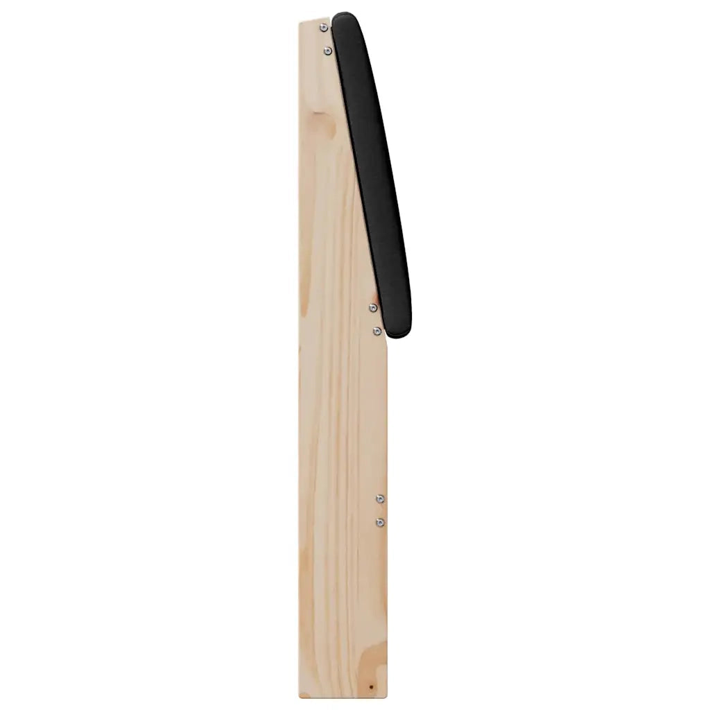 Testiera imbottita-Testiera con Cuscini-Testata Nero 75 cm Pino massello 315863