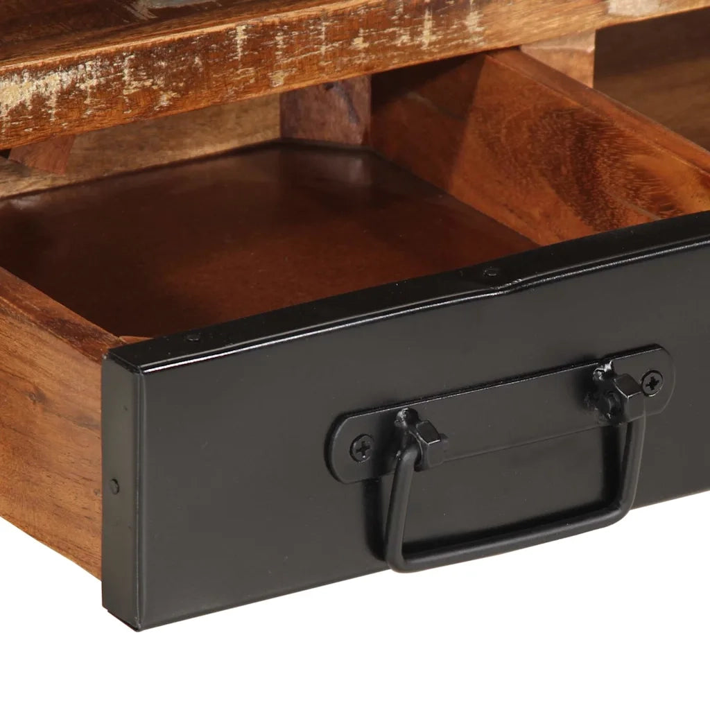 Tavolino Salotto Multicolore 90x50x36cm Legno Massello Recupero 4013558