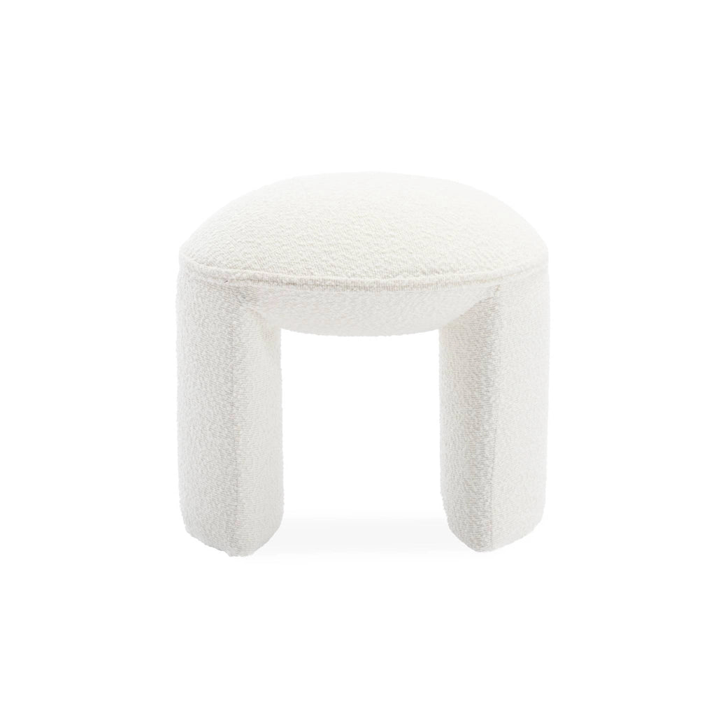Pouf in bouclé, bianco