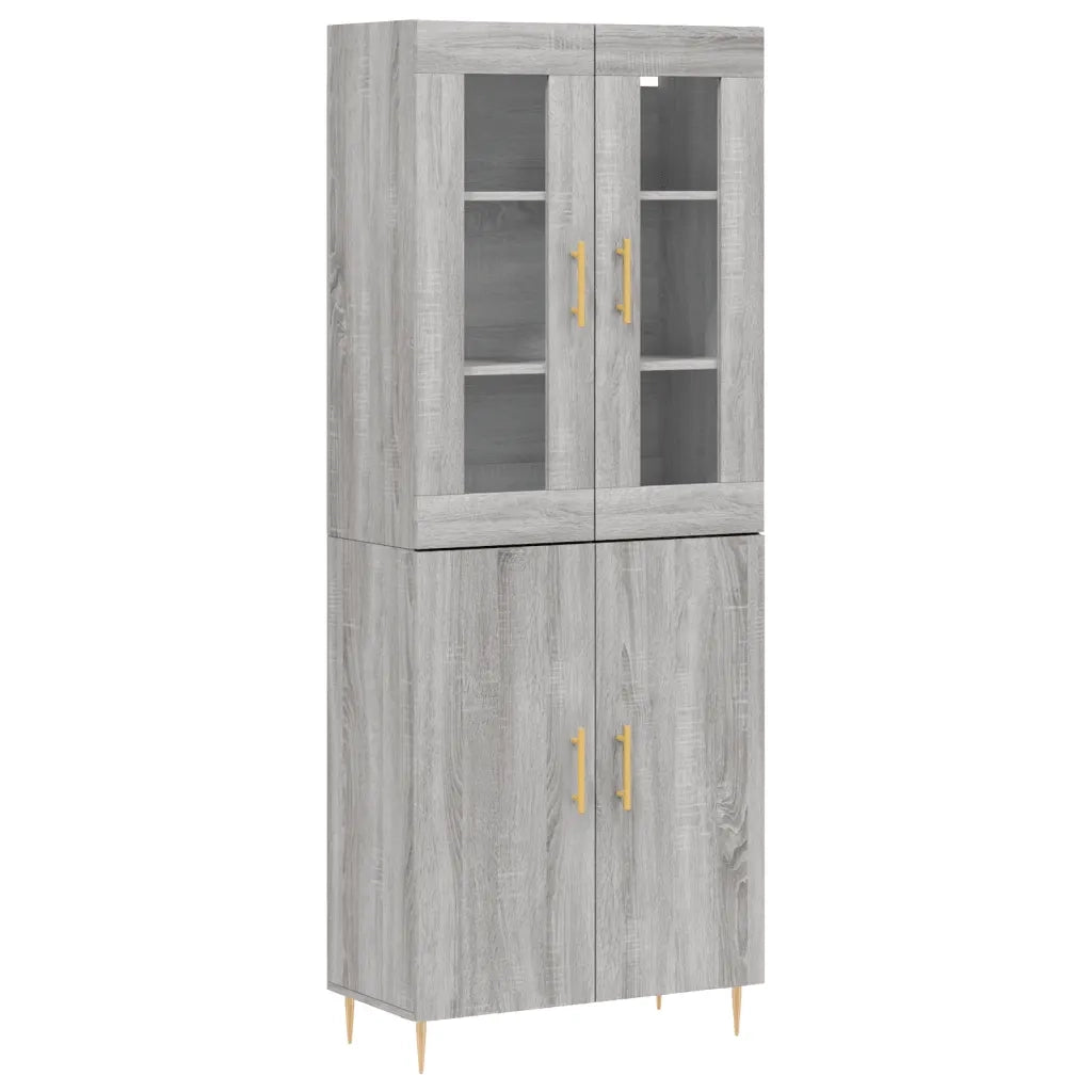 Credenza | Madia | Buffet da pranzo | Armadio da pranzo Grigio Sonoma 69,5x34x180 cm in Legno Multistrato