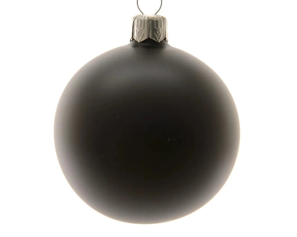 Box Da 6 Palline Di Natale Opaca Nero D. 8 Cm