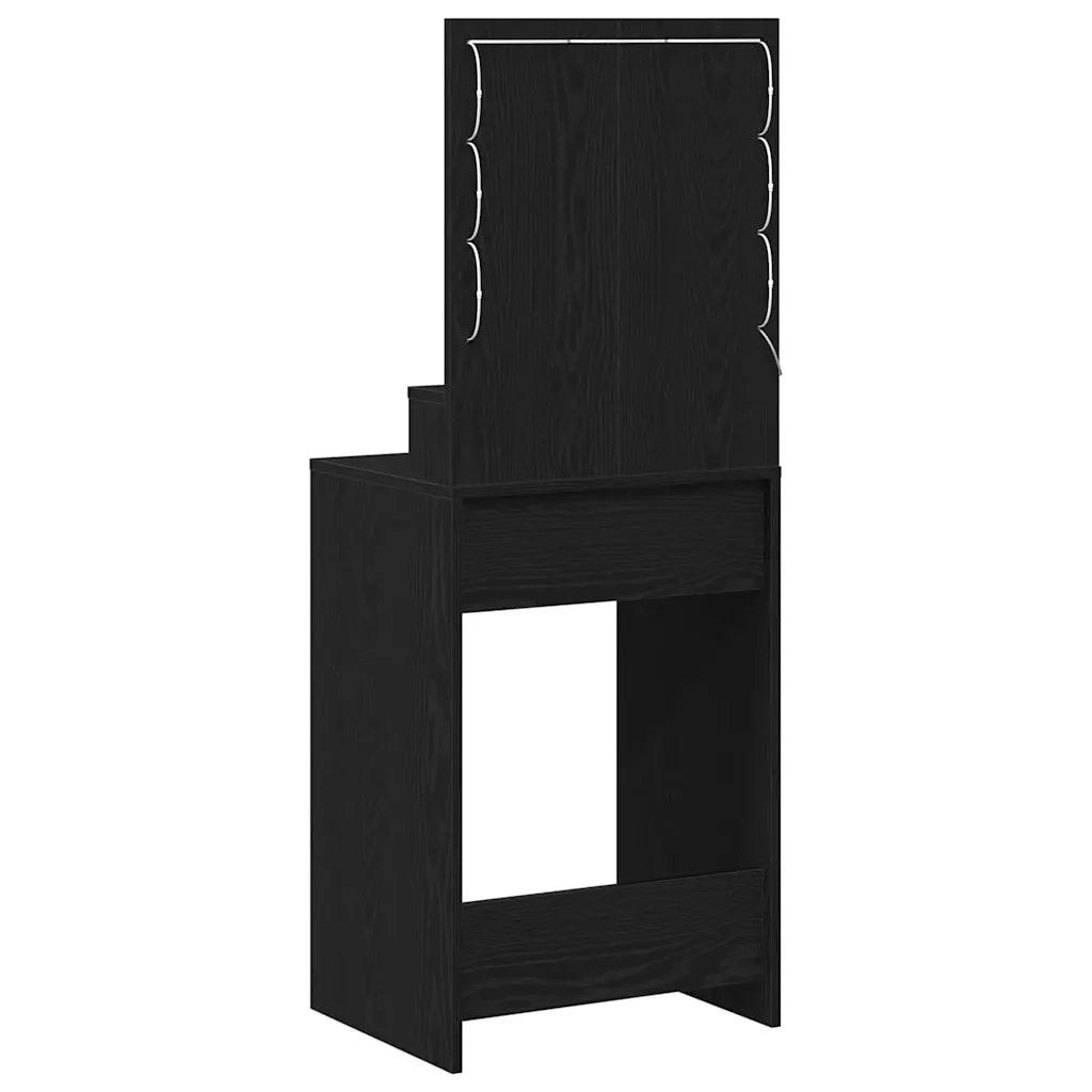 Toeletta | Tavolo da Trucco Rovere Nero 50 x 41 x 135 cm Legno multistrato