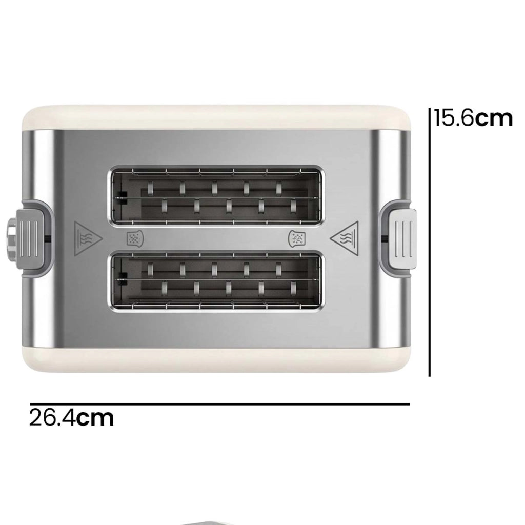 Tostapane 2 Fette in Acciaio Inossidabile 930W con Cassetto Raccoglibriciole Argento SWISS HAUS